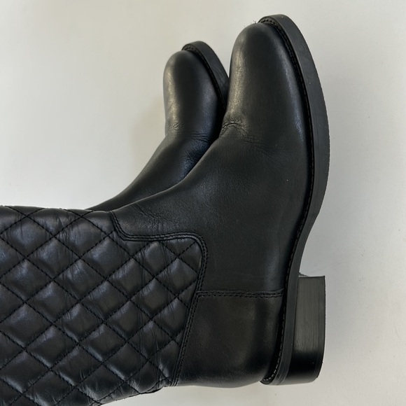 Vince Camuto Faya Black Quilted Leather Riding Knee High Boots size 6 - Picture 7 of 12